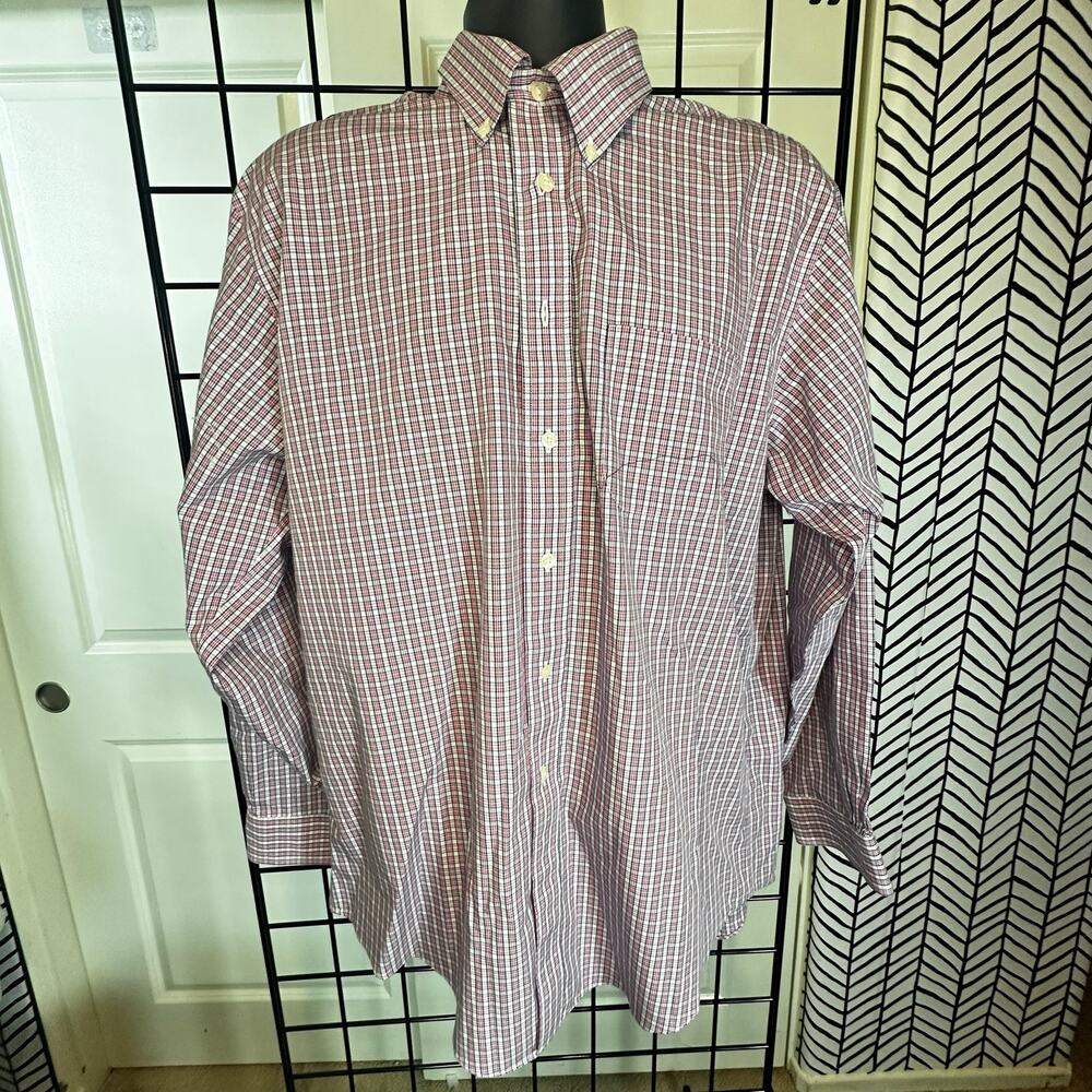 Brooks Brothers Mens Madison Fit Plaid Button Down Shirt Long Sleeve Cotton